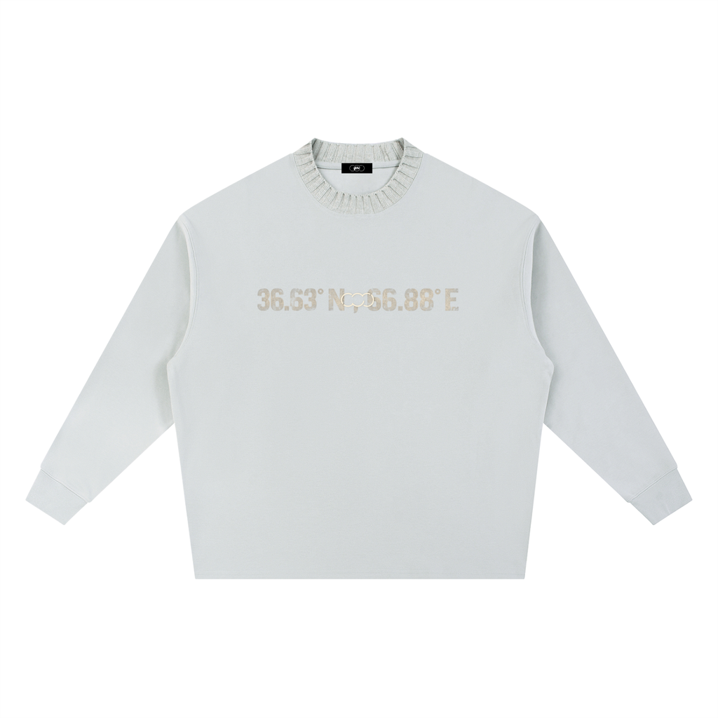 Knitted Round Neck Oversize Sweatshirt (LIGHT GRAY)