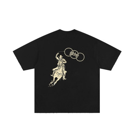 Chase it - Heavyweight Hand-frayed T-Shirt