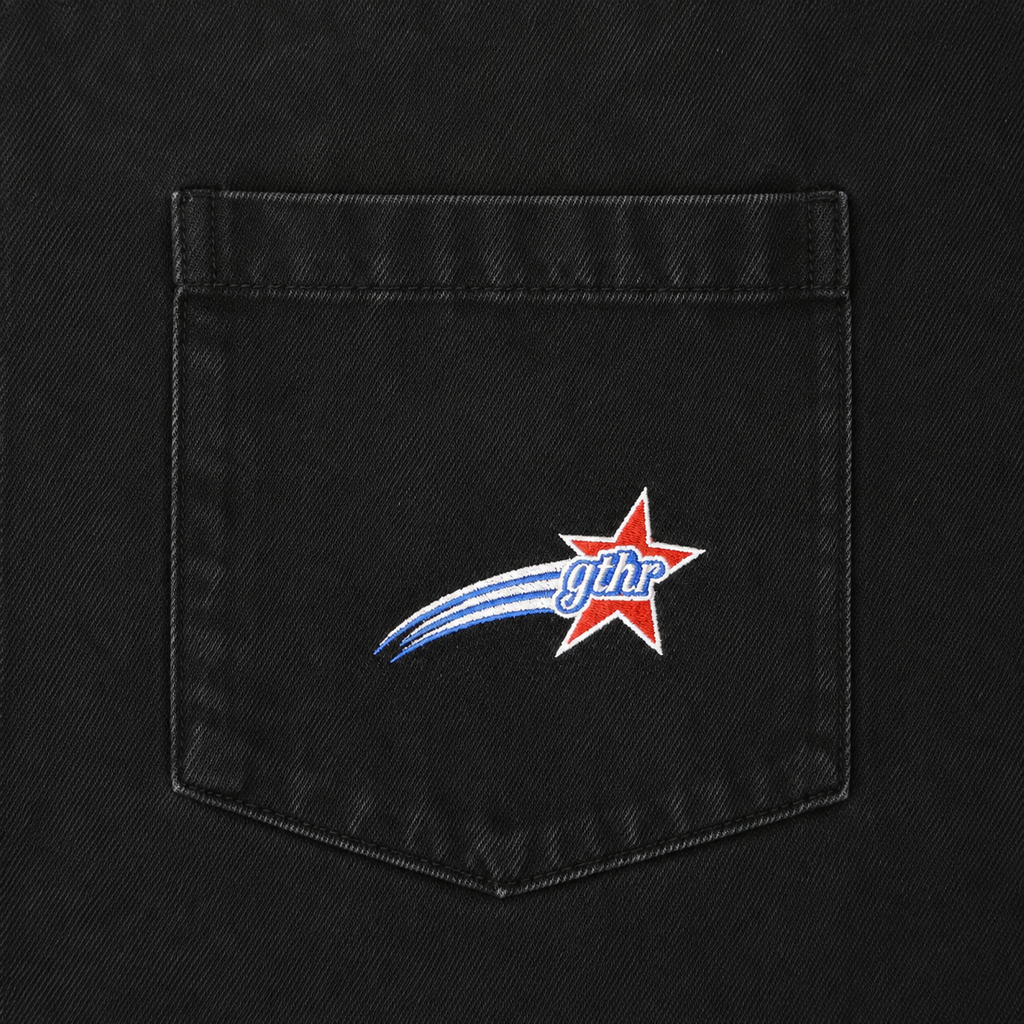 USA Short Sleeve Denim Zip Up