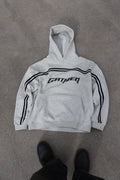 GRAY STRIPED HOODIE