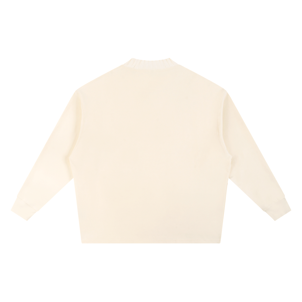 Knitted Round Neck Oversize Sweatshirt (CREAM)