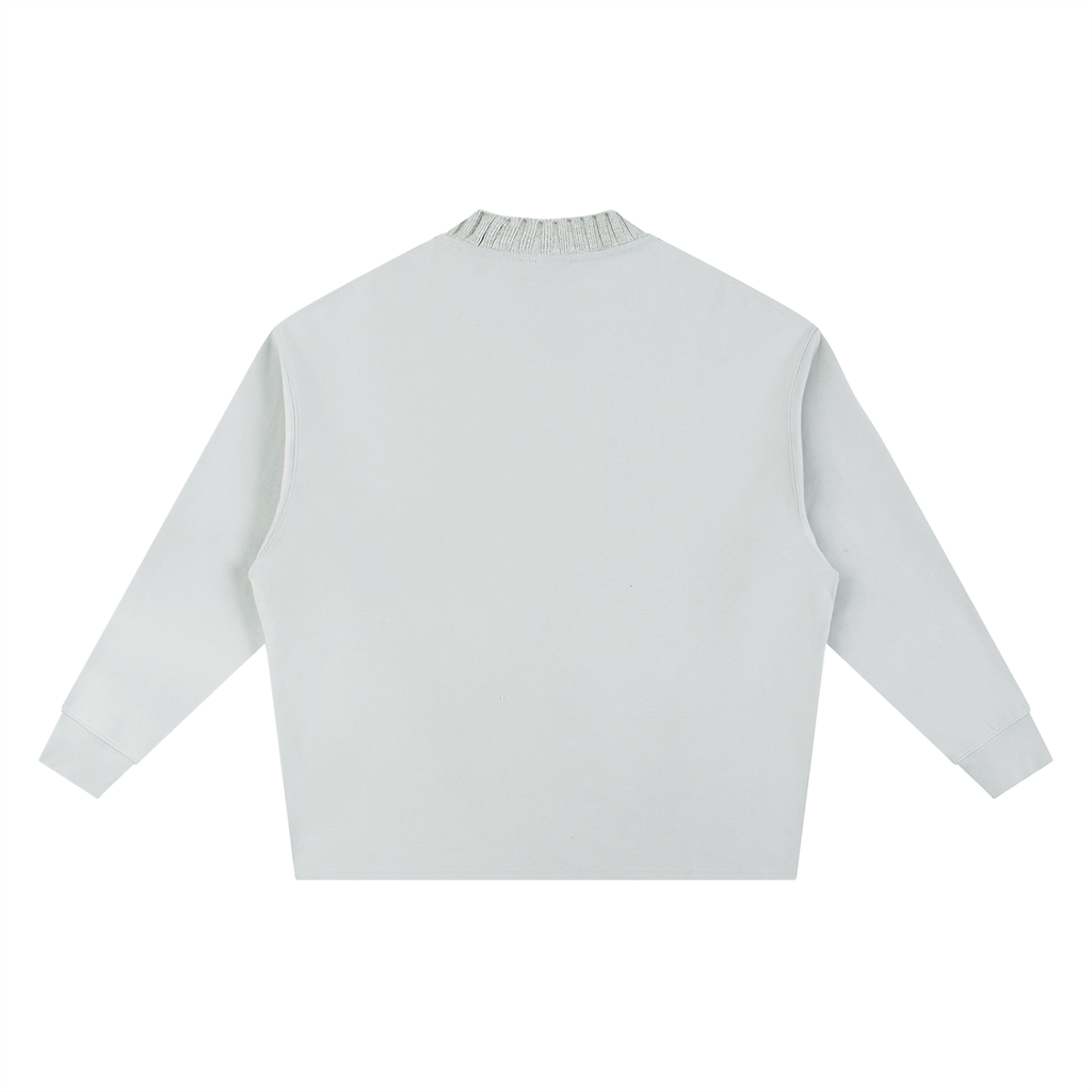 Knitted Round Neck Oversize Sweatshirt (LIGHT GRAY)