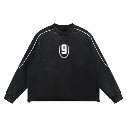 Mineral Wash Piping Raw Hem g long sleeve tee