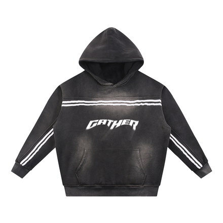 Sun Fade Contrast Tape Fleece Hoodie