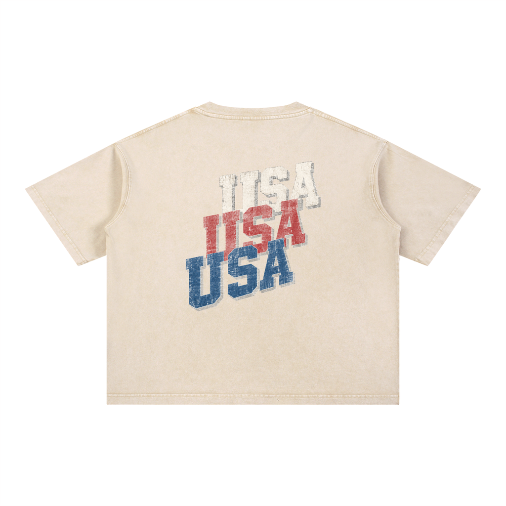 USA Mineral Wash Boxy Cotton T-Shirt