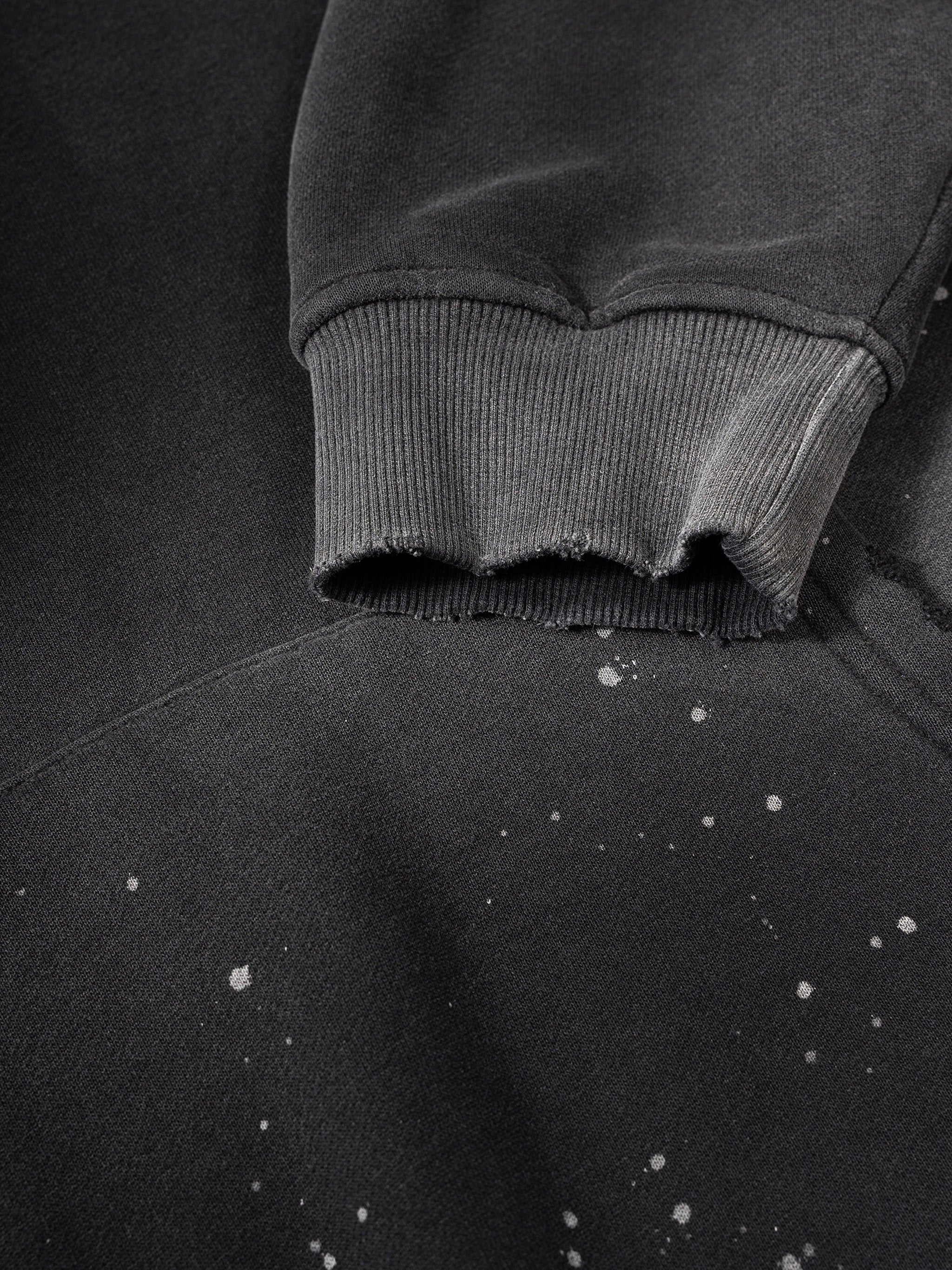 Vintage Wash Frayed "gather" Hoodie - 360 GSM