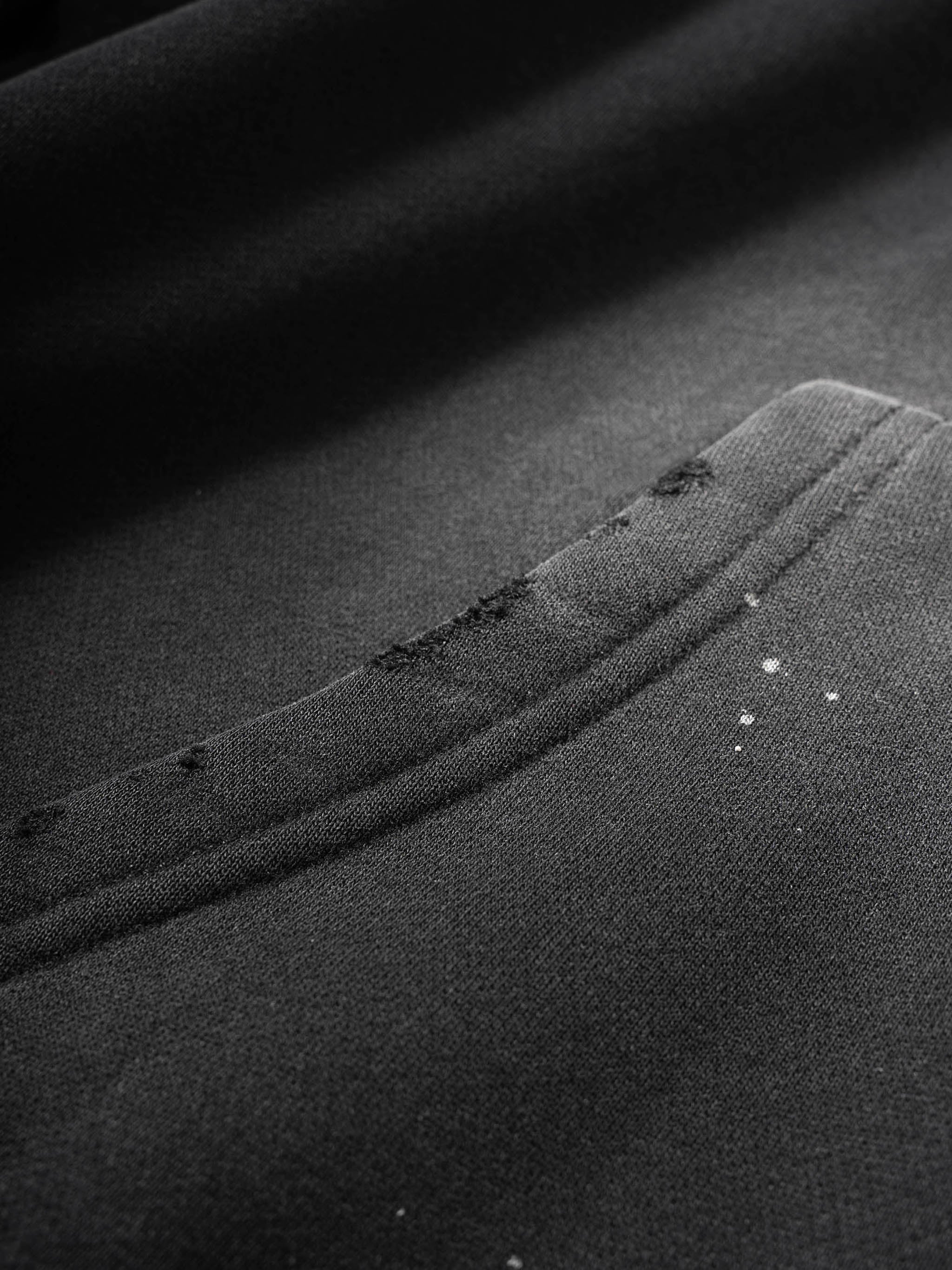 Vintage Wash Frayed "gather" Hoodie - 360 GSM