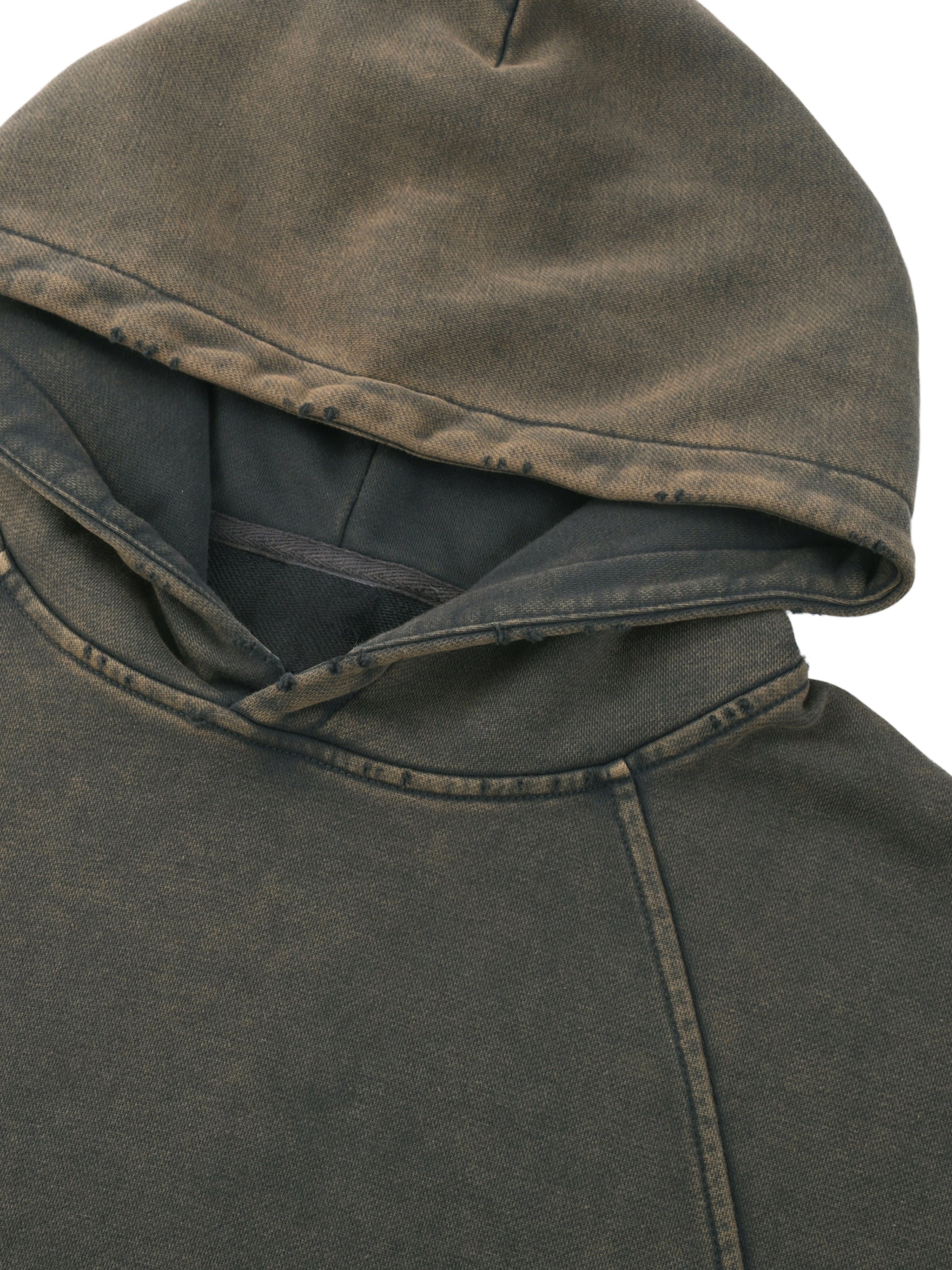Vintage Washed Slightly Cropped Frayed-Hem Hoodie // 'gthr worn hoodie'